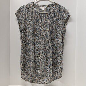 Fun 2 Fun Alvena Split Neck Blouse in Blue